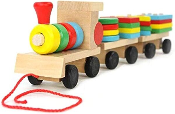 Geomatric wooden train wooden train
